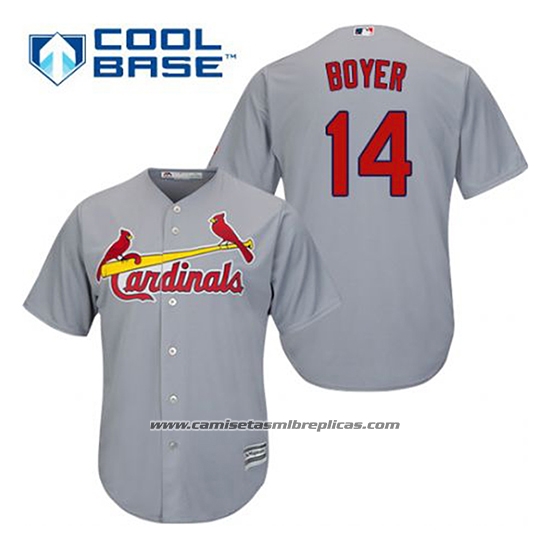 Camiseta Beisbol Hombre St. Louis Cardinals Ken Boyer 14 Gris Cool Base
